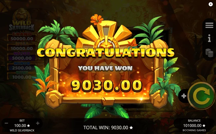 Wild Silverback общий выигрыш спины